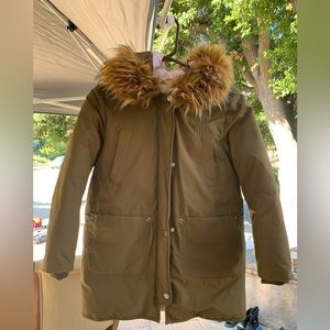 Zara Girls Faux Fur Hooded Jacket, Size 10